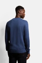 bugatti V-Ausschnitt Pullover Dunkelblau/Blau/Grau