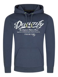 DENIMFY Kapuzenpullover Herren Hoodie DFArno Regular Fit Longsleeve Sweatshirt Blau/Dunkelblau