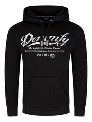 DENIMFY Kapuzenpullover Herren Hoodie DFArno Regular Fit Longsleeve Sweatshirt Schwarz/Grau/Braun