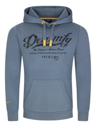 DENIMFY Kapuzenpullover Herren Hoodie DFArno Regular Fit Longsleeve Sweatshirt Blau/Grau
