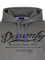 DENIMFY Kapuzenpullover Herren Hoodie DFArno Regular Fit Longsleeve Sweatshirt Dunkelgrau/Dunkelblau/Blau/Braun/Grau