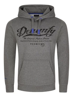 DENIMFY Kapuzenpullover Herren Hoodie DFArno Regular Fit Longsleeve Sweatshirt Dunkelgrau/Dunkelblau/Blau/Braun/Grau