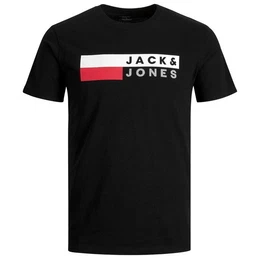 Rundhalsshirt Groe Gren Herren Logo T-Shirt schwarz JJECORP Jack&Jones