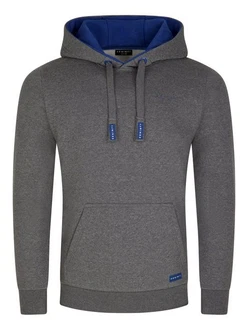DENIMFY Kapuzenpullover Hoodie DFBenno Regular Fit Sweatshirt Dunkelblau/Dunkelgrau/Grau