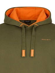 DENIMFY Kapuzenpullover Hoodie DFBenno Regular Fit Sweatshirt Dunkelgrün