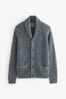 Next Strickjacke mit Schalkragen Grau/Hellblau/Blau