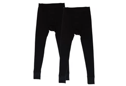 HERMKO Lange Unterhose 3542 Herren 2er Pack Schwarz