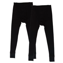 HERMKO Lange Unterhose 3542 Herren 2er Pack Schwarz