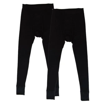 HERMKO Lange Unterhose 3542 Herren 2er Pack Schwarz