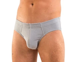 HERMKO Slip 8300 2er Pack Herren mit Dehnbund Grau/Blau/Hellgrau/Beige/Braun