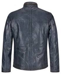 Milestone Lederjacke MS-Edward Dunkelblau/Grau/Dunkelgrau/Blau