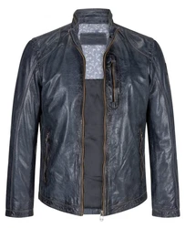 Milestone Lederjacke MS-Edward Dunkelblau/Grau/Dunkelgrau/Blau