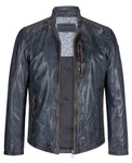 Milestone Lederjacke MS-Edward Dunkelblau/Grau/Dunkelgrau/Blau