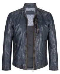 Milestone Lederjacke MS-Edward Dunkelblau/Grau/Dunkelgrau/Blau