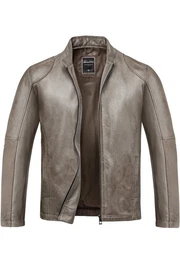 Lederjacke OKEMOS Lederjacke Echtleder Herren Biker Zipper Jacke