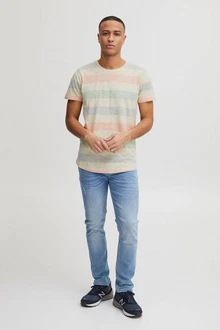 Blend Efkin Herren T-Shirt Kurzarm Shirt Mit Streifen Und Rundhalsausschnitt (Efkin) BHEfkin
