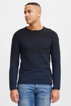 Blend Benno Herren Strickpullover Rundhals Dunkelblau/Blau/Hellblau