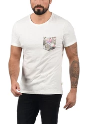 Blend T-Shirt BLEND BHFlorens Grau/Creme/Weiß