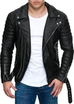Reichstadt Lederjacke Herren RS001 schwarz/silber (RS001) Reichstadt Lederjacke Herren RS001 schwarz/silber (RS001)