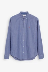 Next Langarmhemd Hemd mit Krempelärmeln Hellblau/Rot/Dunkelblau/Blau