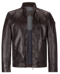 Milestone Lederjacke MSPepino Dunkelbraun/Schwarz