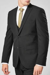 Next Baukastensakko Tailored Fit Anzugjacke mit zwei Knöpfen Schwarz/Dunkelgrau