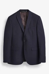 Next Baukastensakko Tailored Fit Anzugjacke mit zwei Knöpfen Dunkelblau/Hellblau