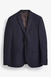 Next Baukastensakko Tailored Fit Anzugjacke mit zwei Knöpfen Dunkelblau/Hellblau