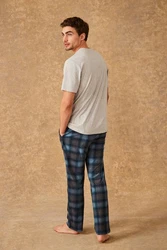 Next Pyjama Motionflex Schlafanzug (2 tlg) Grau/Blau/Hellblau