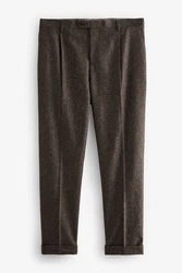 Next Anzughose Relaxed Fit aus britischem Stoff Khaki/Dunkelgrün/Braun/Grau/Dunkelbraun