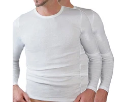 HERMKO Unterziehshirt 3640 Herren Langarmshirt Weiß/Creme