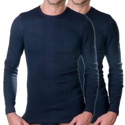 HERMKO Unterziehshirt 3640 Herren Langarmshirt Dunkelblau