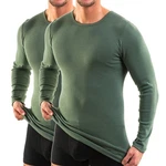 HERMKO Unterziehshirt 3640 Herren Langarmshirt Dunkelgrün/Grün