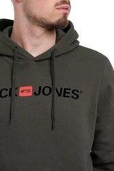 JACK & JONES Herren Hoodie mit Kapuze mit Logo Dunkelgrün/Khaki