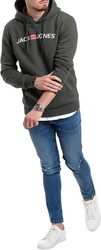 JACK & JONES Herren Hoodie mit Kapuze mit Logo Dunkelgrün/Dunkelgrau/Grün
