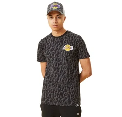 New Era T-Shirt NBA Seasonal Aop Loslak Schwarz/Orange/Braun/Hellgrau