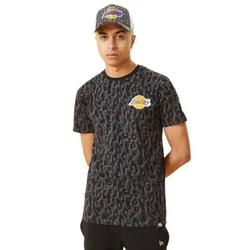 New Era T-Shirt NBA Seasonal Aop Loslak Schwarz/Orange/Braun/Hellgrau