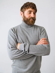 HONEST BASICS Rollkragenpullover Grau/Hellgrau