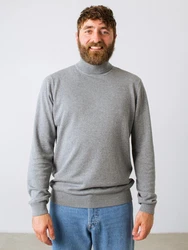 HONEST BASICS Rollkragenpullover Grau/Hellgrau