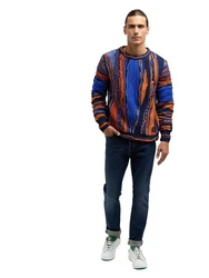 CARLO COLUCCI Rundhalspullover De Prezzo Orange/Mischfarben/Braun/Blau/Hellblau