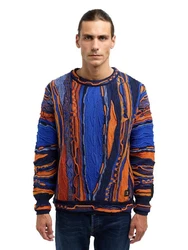 CARLO COLUCCI Rundhalspullover De Prezzo Orange/Mischfarben/Braun/Blau/Hellblau