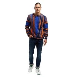 CARLO COLUCCI Rundhalspullover De Prezzo Orange/Mischfarben/Braun/Blau/Hellblau