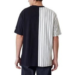 New Era T-Shirt MLB Half Striped New York Yankees marine/naturweiß