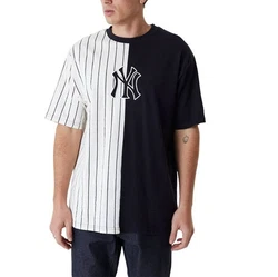 New Era T-Shirt MLB Half Striped New York Yankees marine/naturweiß