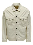 ONLY & SONS Langarmhemd Hemd Jacke Basic Übergangs Shaket mit Taschen ONSEND Beige
