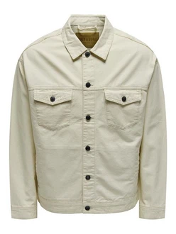 ONLY & SONS Langarmhemd Hemd Jacke Basic Übergangs Shaket mit Taschen ONSEND Beige ONLY & SONS Langarmhemd Hemd Jacke Basic Übergangs Shaket mit Taschen ONSEND Beige