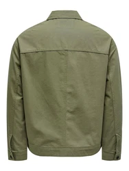 ONLY & SONS Langarmhemd Hemd Jacke Basic Übergangs Shaket mit Taschen ONSEND Olive