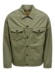 ONLY & SONS Langarmhemd Hemd Jacke Basic Übergangs Shaket mit Taschen ONSEND Olive