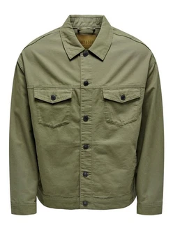 ONLY & SONS Langarmhemd Hemd Jacke Basic Übergangs Shaket mit Taschen ONSEND