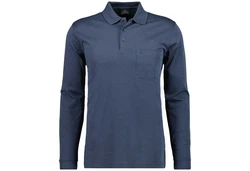 RAGMAN Langarm-Poloshirt Blau/Dunkelblau/Hellblau